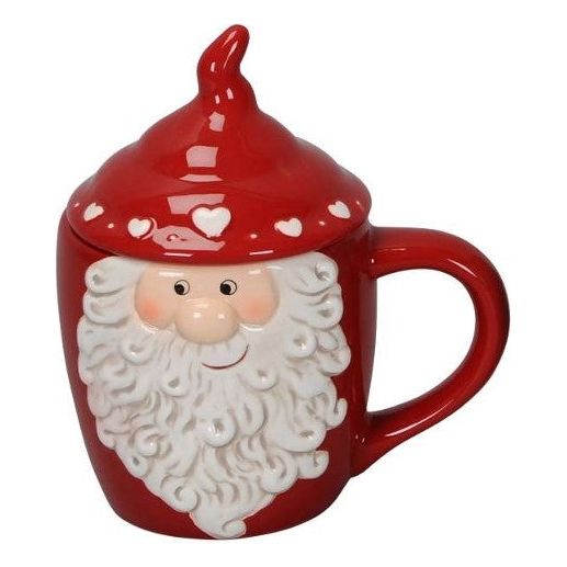 Tasse / Becher Weihnachtsmann mit Deckel